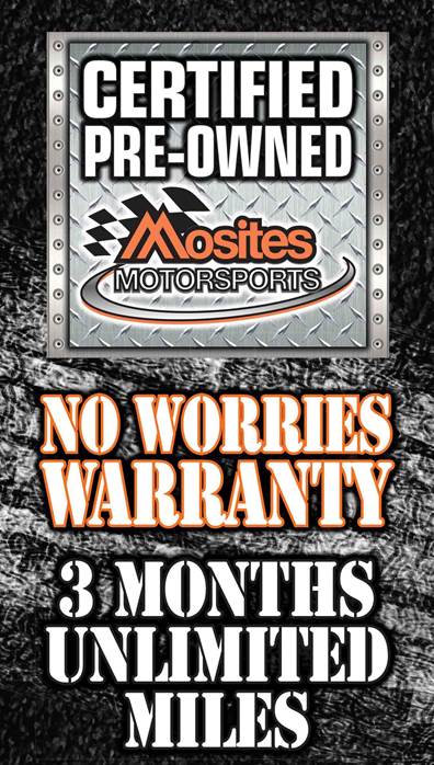 Certified Pre-Owned, Mosites Motorsports, No Worries Warranty 3 months unlimited miles
